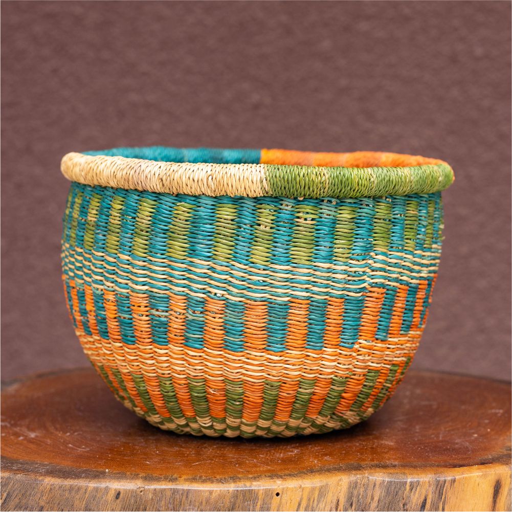 Small African Hand-woven Pot planter and storage basket