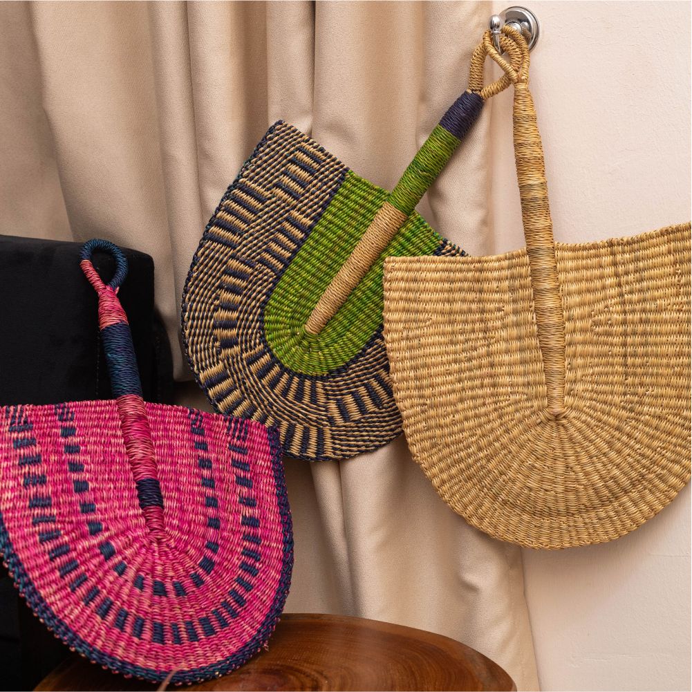Handwoven African Wall Decor and hand-fan - Image 2