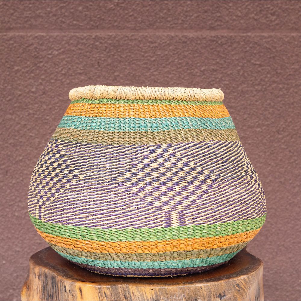 Large Hand-woven African Pot storage basket